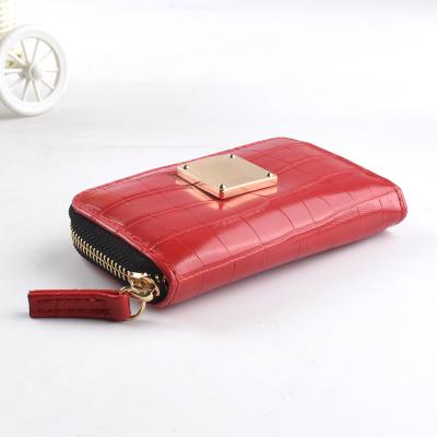 China Latest Classic Waterproof Double Zipper Red Crocodile Handbag Purse Clutch Wallet Bag Women's Wallet Bag for sale