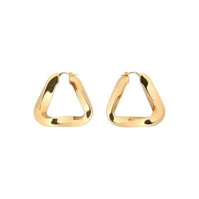 China New Arrival Latest Design Copper Women Trendy Statement Triangle Geometric Earrings for sale