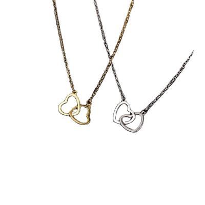 China Simple Fashion Quality Assurance Double-Ring Heart Alloy Gift New Necklaces For Women for sale