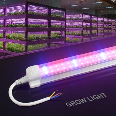 China Seed Starting Linkable Double Row Led Red Blue Color IP65 T8 PC Aluminum Tube 18W 36W 65W LED Grow Light Indoor Plants Led Growing Light for sale