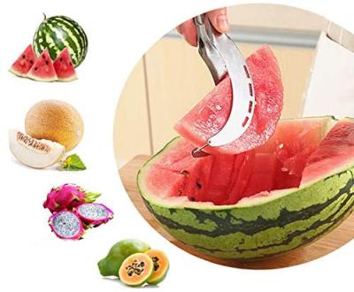 China Sustainable Fruit Tools Stainless Steel Fruit Cutter Watermelon Slicer PP Handle Watermelon Cutter for sale