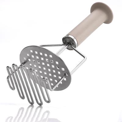 China Kitchen Instruments Stainless Steel Garlic Potato Potato Pumpkin Hand-Pressed Viable Crusher With TPR Handle for sale