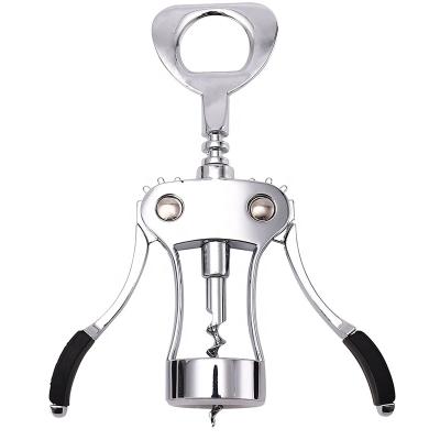 China Customized Heavy Duty Zinc Alloy Multifunctional Bottle Opener Stocked Premium Red Wine Wing Corkscrew for sale