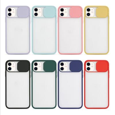 China Anti-drop Hard Slide Lens Protector Shockproof Mobile Phone Case Frosted Back Cover Device For iPhone 11 12 13 14 pro plus max for sale