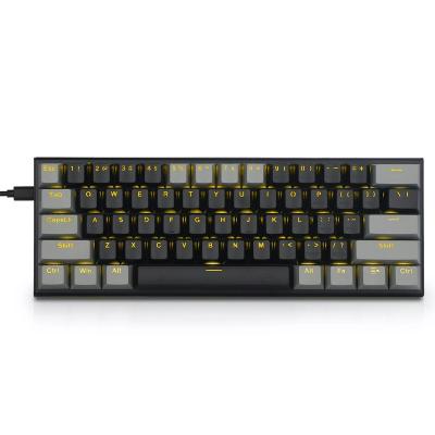 China Anti-ghosting 60% Switch Keyboard RGB 61 Keys PBT Green Computer Gaming Wired Gamer 60 Light Weight Led Mechanical Keyboard for sale