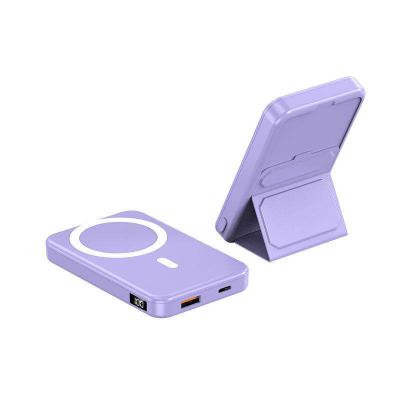 China Wholesale Custom Universal Wireless Charging 15W Fast Charging Foldable Stand Mini Portable Magnetic 10000mah Power Wireless Bank for sale