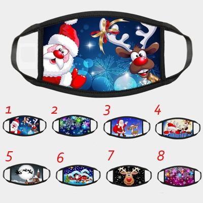 China Reusable Washable Printed PVC Christmas Face Maskes Custom Design Fashion Face Party Maskes for sale