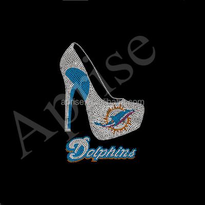 China Flatback Miami Rhinestone Transfer Dolphin Rhinestone Transfer Sports Team for sale