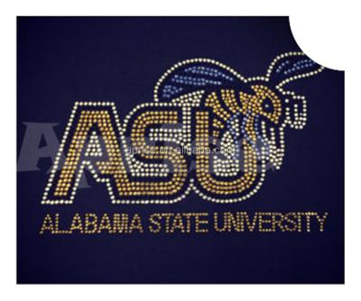 China Flatback Alabama State Football Team College Rhinestone Transfer ASU Rhinestone Patterns for sale