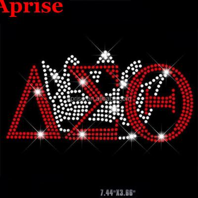 China Flatback Aprise - AEO Sorority Delta Sigma Theta Hotfix Rhinestone Transfer Iron On for sale