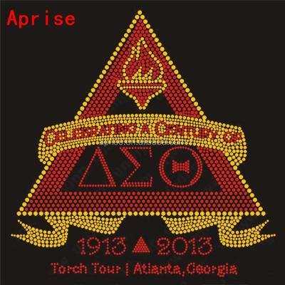 China Flatback Aprise - Delta AEO Sigma Theta Logo HotFix Rhinestone Iron On Transfers Custom Design for sale