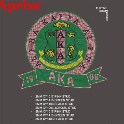 China Flatback Aprise - Hot Sale AKA Sorority Rhinestone Heat Transfer Iron On Pattern Wholesale for sale