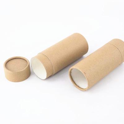 China Recycled Materials 7g 14g Mini Custom Biodegradable Brown Black White Lip Balm Lift Up Kraft Paper Deodorant Tube for sale