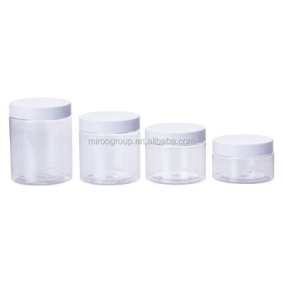 China 30ml 50ml 100ml 150ml 200ml 250ml cosmetic plastic empty clear transparent jar with colorful lid for sale