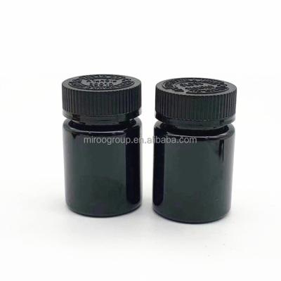 China New Glossy Black Plastic Pill Capsule/Medicine/Healthcare/Black Plastic Bottles 60ml/2oz PET Capsules Vitamin Bottles With Child Safe Caps for sale