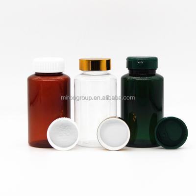 China Pill/medicine/healthcare/white clear pharmaceutical vitamin bottle 100cc 150cc 175cc 200cc plastic bottle PET capsules pill for sale