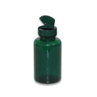 China Glossy PET Green Medicine Pill Bottles/Medicine/Healthcare/Capsules 120ml With Flip Top Cap For Capsule With Pressure Sensitive Liners for sale