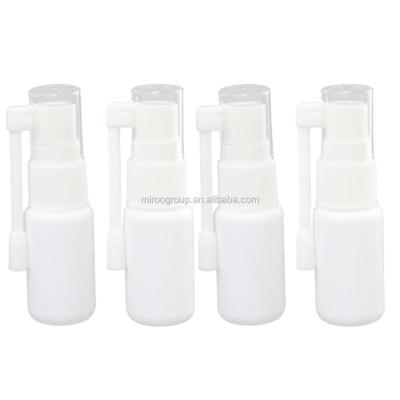 China Hot Sale 10ml 20ml 30ml White HDPE Throat Spray Bottle Sprayer Pump / Oral Spray Bottles With Long Spout for sale