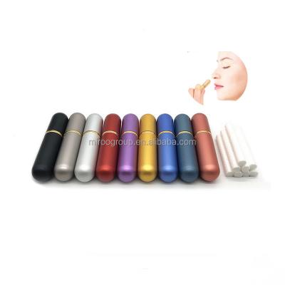 China Aluminum Refillable 5ml Essential Oils Aromatherapy Personal Aromatherapy Inhaler Nasal Nose Inhaler for sale