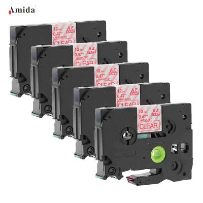 China Red COMPATIBLE Amida on TZe-132 TZe-232 Transparent / White Compatible Ribbon Label Printer for sale