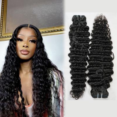 China Baby Hair Around Meches Peruvian Remy, Human Hair Naturals, Deep Wave, With Closure, Curls, HD 5x5, 30 & 32 Inches for sale