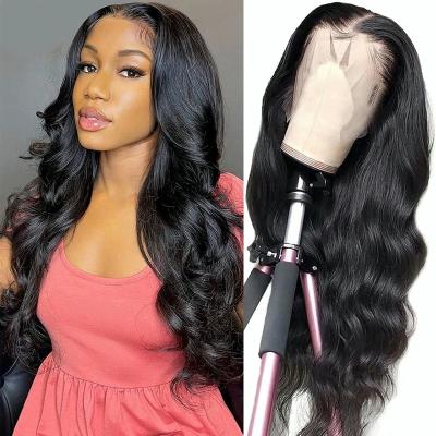 China Baby Hair Around Lace Front Wigs Body Wave Human Hair 13x4 Lace Frontal Wigs For Women Color Hair, 150% Density Brazilian Virgin Hair for sale