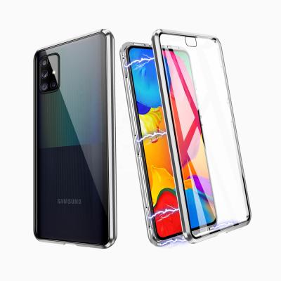 China ZHIKE Fashion Metal Cover Full Page Free Space Magnetic Mobile Phone Case For Samsung Galaxy A71 A51 A81 A91 for sale