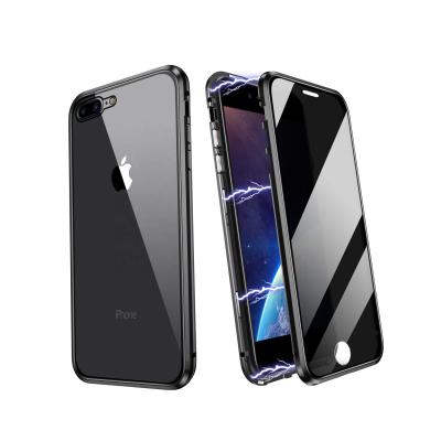 China Fashion ZHIKE Double Sided Tempered Glass Magnetic Adsorption Anti-peep Phone Case For iPhone 7/8 Plus for sale