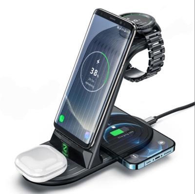 China Fashion Zhike Amazon Bestseller in US Customize Updated Version 15W Support Charging Dock USB Charging Station 4 in 1 Wireless Charger for sale