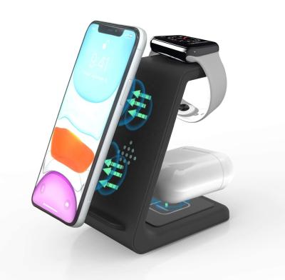 China ZHIKE Cargador Portable Wholesale Mobile Phone Fast 2021 Station Stand For Samsung Support Fast Charging For iPhone 3 In 1 Wireless Charger for sale