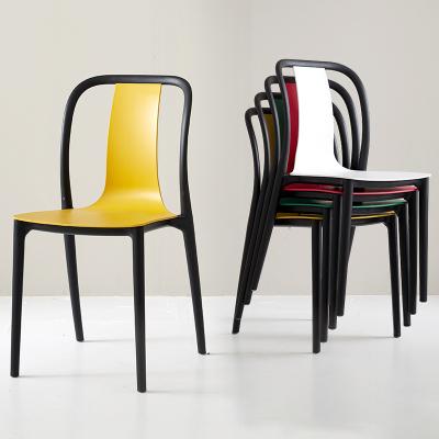 China Wholesale Colorful Modern Restaurant Chair Cafe Plastic Dining Stackable Plastic Chair for sale