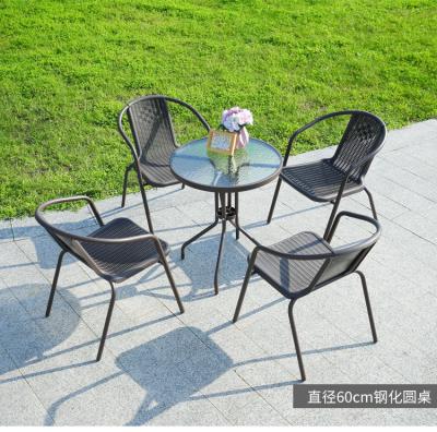 China Modern High Quality Stackable Rattan Metal Outdoor Simplicity Lounge Chair For Gardens for sale