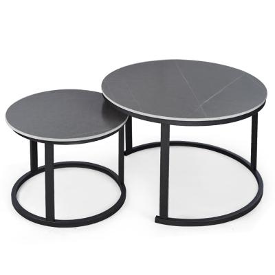 China Detachable Round Cafe Furniture Living Room Two Size Side Table Tea Table For Living Room for sale