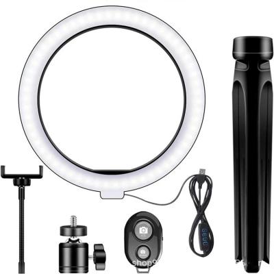 China 10 Inch Portable 360 ​​Rotating Beauty Ring Light Tripod 26cm Phone Holder Fill Light With Stand for sale