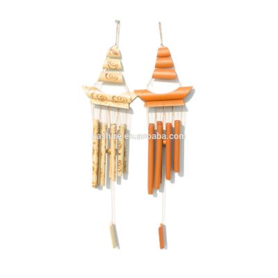 China BAMBOO Biodegradable Wooden Boat Wind Chime Bamboo Outdoor Sound Granted for sale