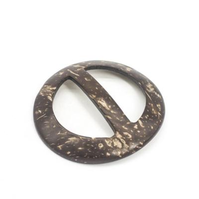 China Simple Round Natural Coconut Shell Slider Belt Buckle Button for sale