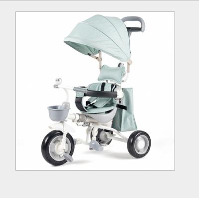 China Ride on Toy Macaroon color 4 in 1 tricycle kids baby stroller pram/foldbale baby tricycle for sale