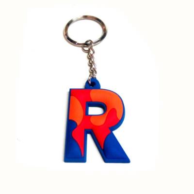 China 100% Eco-friendly PVC Custom Letter Shape PVC Key Chains Soft Rubber Key Chains for sale