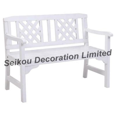 China Easy Outdoor Wooden White Wooden Garden Chair Bench 142cm Garden Patio Furniture for sale