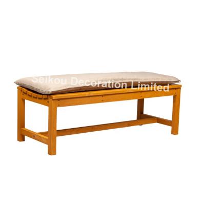 China Industrial Garden Wooden Bench Customize Antique Rustic Finish Wooden Wooden Bench 2 Seater With Sponge Mat for sale