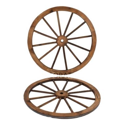 China Different Size Eco - Friendly Garden Decorative Wooden Wheels for sale