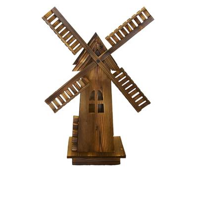 China Classic Europe Brown Special Chinese Wooden Windmill for Garden for sale