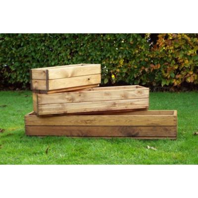 China Modern Wooden Square Wooden Planter Pot Barrel Planter Wooden Flower Pot, 3 Garden Furniture Set for sale