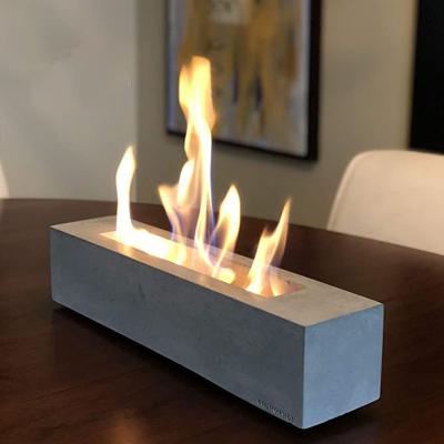 China Balcony Table Portable Rectangle Alcohol Mine Ethanol Fireplaces Rectangle Fire Stocked Table Fireplace for sale