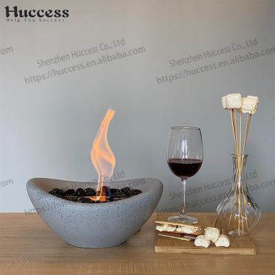 China Stored Balcony Indoor Outdoor Concrete With Lid And Mat Portable Fireplace Alcohol Bowl Concrete Fire Pit for sale