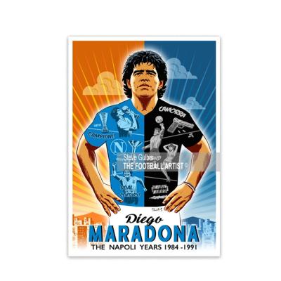 China Posters and Prints Hot Maradona Football Star Decor 12x18 24x36in Art Poster Canvas Painting Home Die Cut for sale