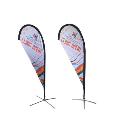 China Single Sided FLYING 2.8M Custom Polyester Event Teardrop Flag Banner Advertising Promotional Beach Flag for sale