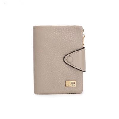 China The news lychee grain cowhide fashion cash credit card shorts simple women's wallet for sale