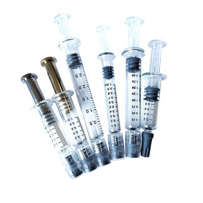 China Cbd filling custom logo printing 1ml luer lock glass syringe for sale