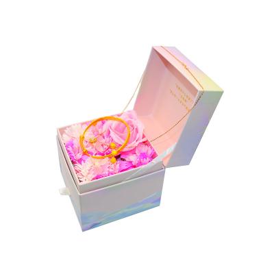 China Custom Luxury Two-configuration Jewelry Earring Necklace Ring Packaging Jewelry Box With Logo Cardboard Jewel Paper Boxes for sale